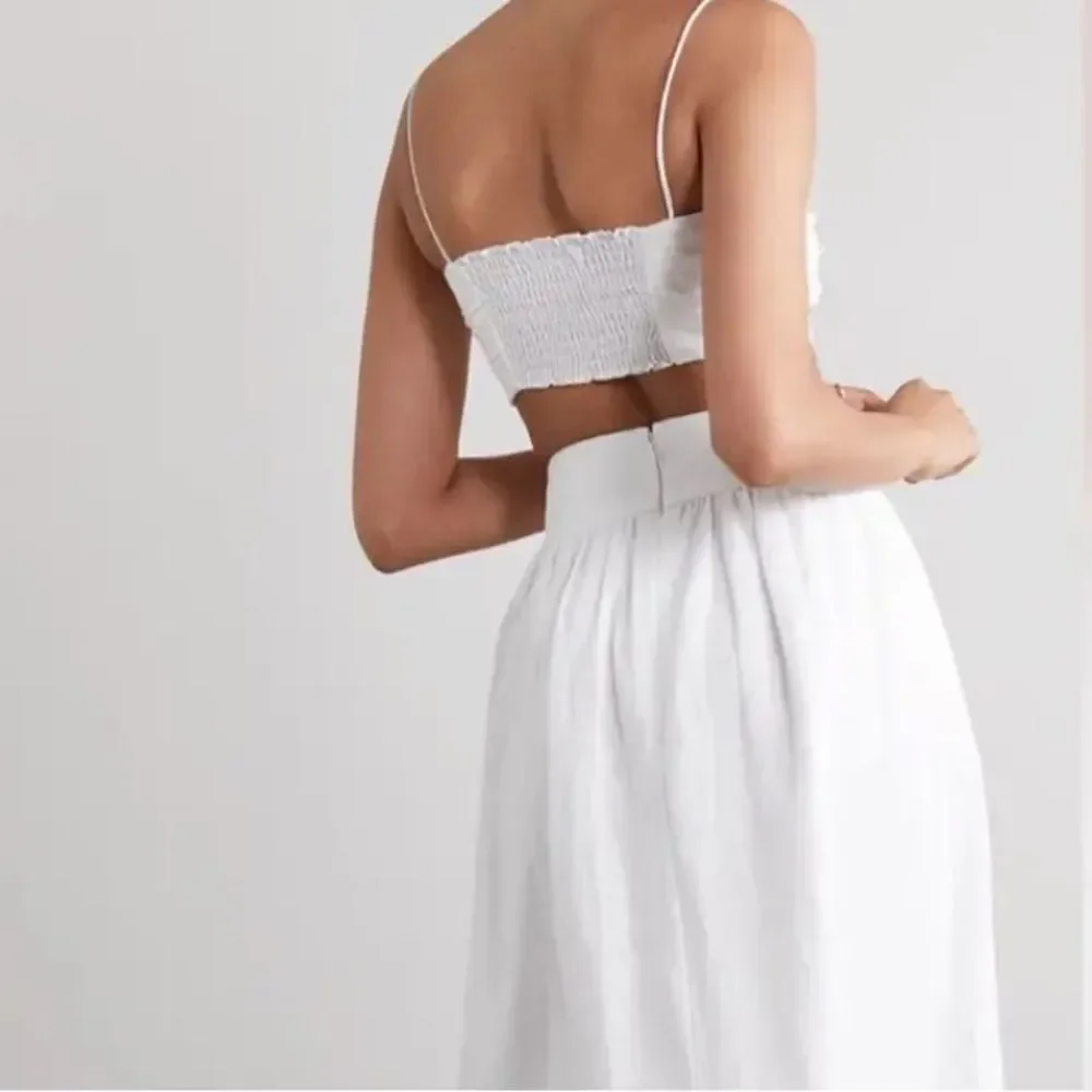 Reformation Louise Linen Two Piece Set white size 12 NWT